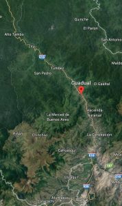 Mapa. En el sector de El Guadual se reporta el problema vial.
